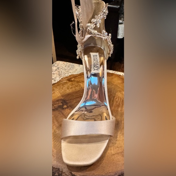 Badgley Mischka champagne heeled wedding / formal shoes. Box included - Picture 6 of 16